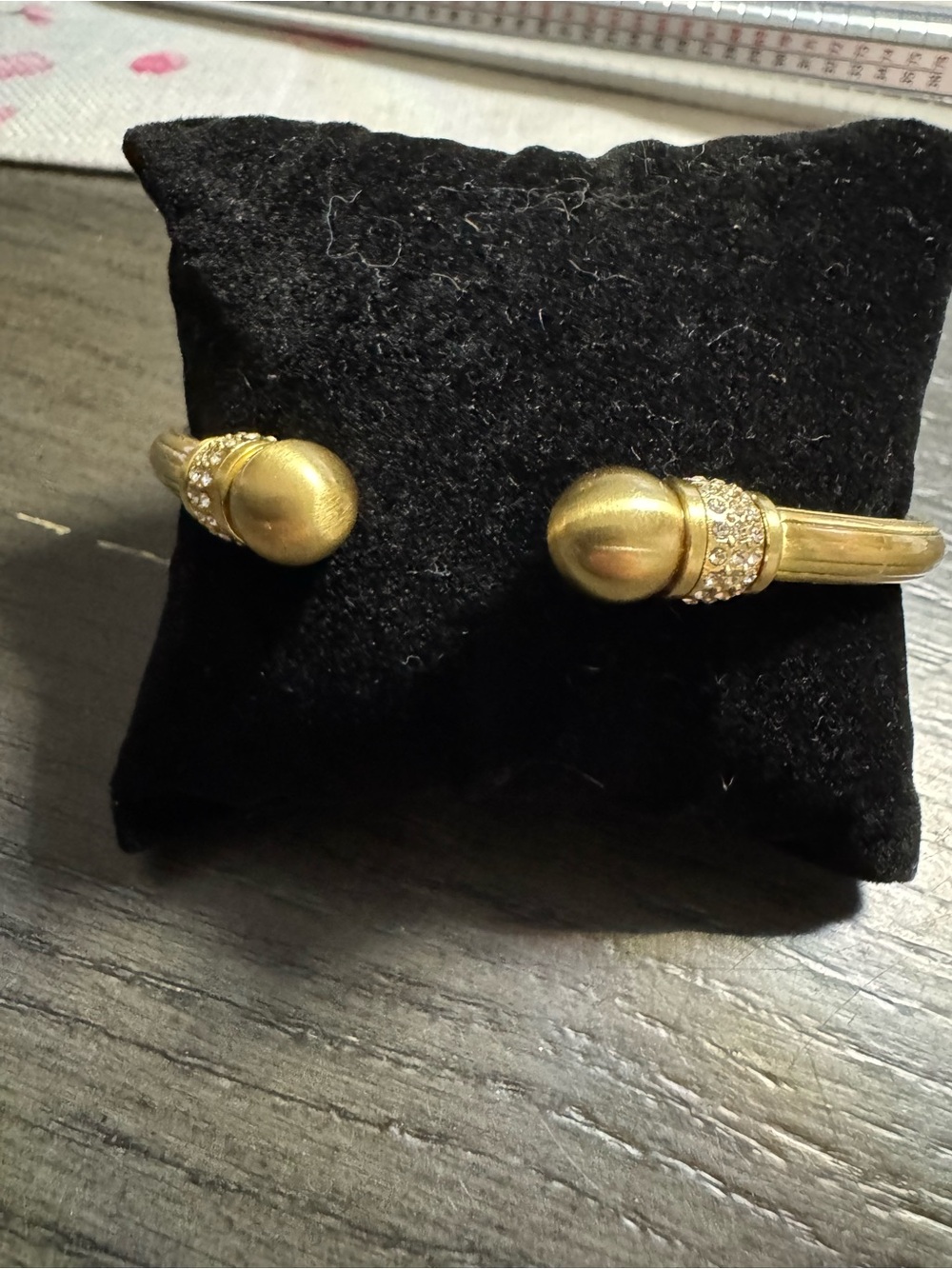 Brighton Gold Tone Ball Cuff Bracelet with Crystal Accent